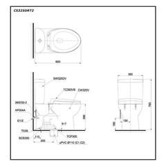 Bàn cầu hai khối TOTO CS325DRT2 nắp TC393VS