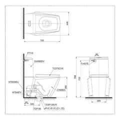 Bàn cầu hai khối TOTO CS680DT4 nắp TC375CVK