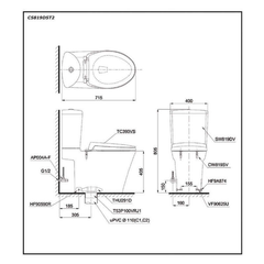 Bàn cầu hai khối TOTO CS819DST2 nắp TC393VS