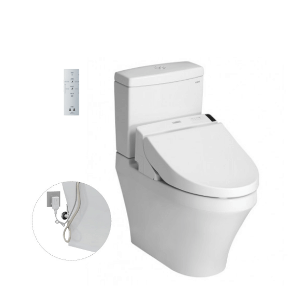 Bàn cầu hai khối TOTO CS945DNW6 nắp rửa điện tử WASHLET