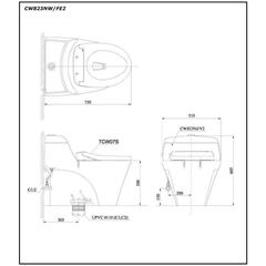 Bàn cầu một khối ECOWASHER TOTO CW823NWFE2