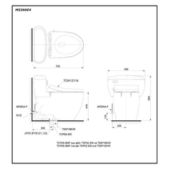 Bàn cầu một khối ECOWASHER TOTO MS366E4