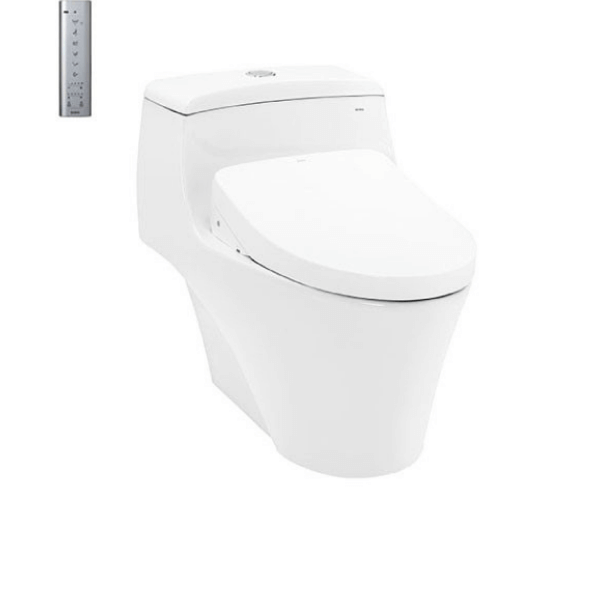 Bàn cầu một khối kèm nắp rửa điện tử WASHLET TOTO CW823REAW12