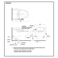 Bàn cầu một khối TOTO MS688W7 kèm nắp rửa điện tử WASHLET