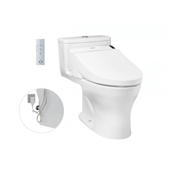 Bàn cầu một khối TOTO MS855DW6 kèm nắp rửa điện tử WASHLET