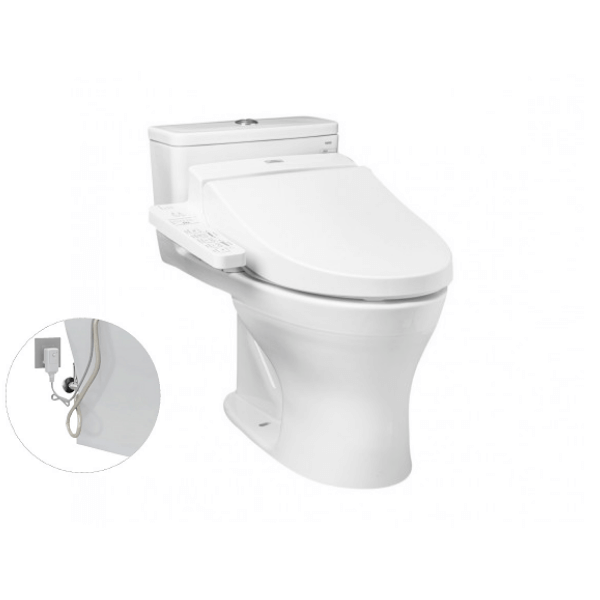 Bàn cầu một khối TOTO MS855DW7 kèm nắp rửa điện tử WASHLET