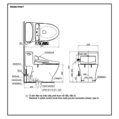 Bàn cầu một khối TOTO MS887RW7 kèm nắp rửa điện tử WASHLET