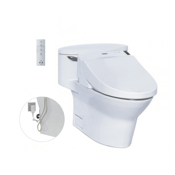 Bàn cầu một khối TOTO MS904W6 kèm nắp rửa điện tử WASHLET