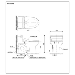 Bàn cầu một khối nắp cơ TOTO MS864E4