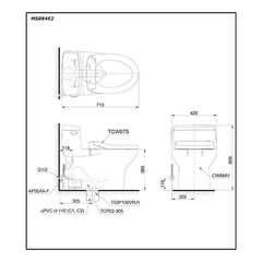 Bàn cầu một khối nắp cơ TOTO MS884E2