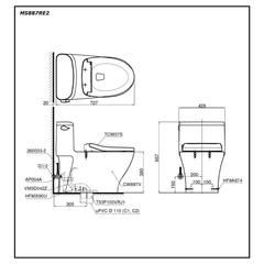 Bàn cầu một khối nắp cơ TOTO MS887RE2