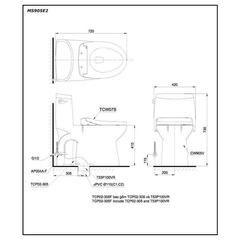 Bàn cầu một khối nắp cơ TOTO MS905E2