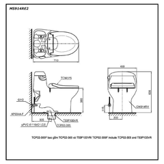 Bàn cầu một khối nắp cơ TOTO MS914RE2