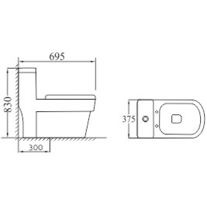 Bàn cầu một khối Proxia PR-C2036