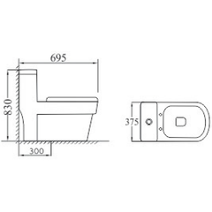 Bàn cầu một khối Proxia PR-C2036