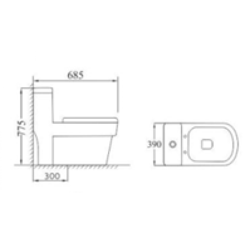Bàn cầu một khối Proxia PR-C806