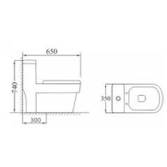 Bàn cầu một khối Proxia PR-C812