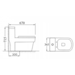 Bàn cầu một khối Proxia PR-C822A