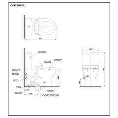 Bàn cầu TOTO CS320DRE2 hai khối nắp cơ