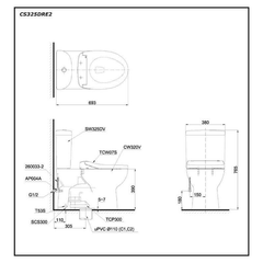 Bàn cầu TOTO CS325DRE2 hai khối nắp cơ