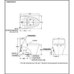 Bàn cầu TOTO CW823RAT3 nắp đóng êm TC385VS