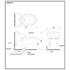 Bàn Cầu TOTO MS864T2 một khối nắp đóng êm TC393VS