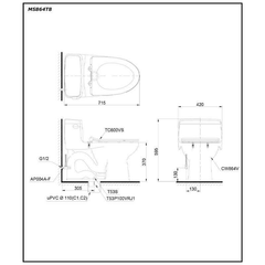 Bàn Cầu TOTO MS864T8 một khối nắp đóng êm TC600VS