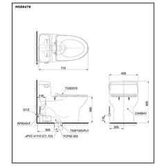 Bàn Cầu TOTO MS884T8 một khối nắp đóng êm TC600VS