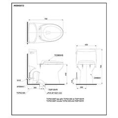 Bàn Cầu TOTO MS905T2 một khối nắp đóng êm TC393VS
