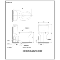 Bàn Cầu TOTO MS905T3 một khối nắp đóng êm TC385VS
