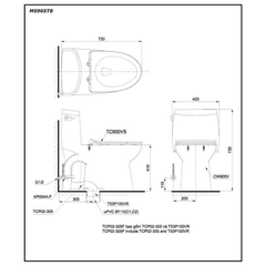 Bàn Cầu TOTO MS905T8 một khối nắp đóng êm TC600VS