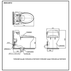 Bàn Cầu TOTO MS914RT2 một khối nắp đóng êm TC393VS