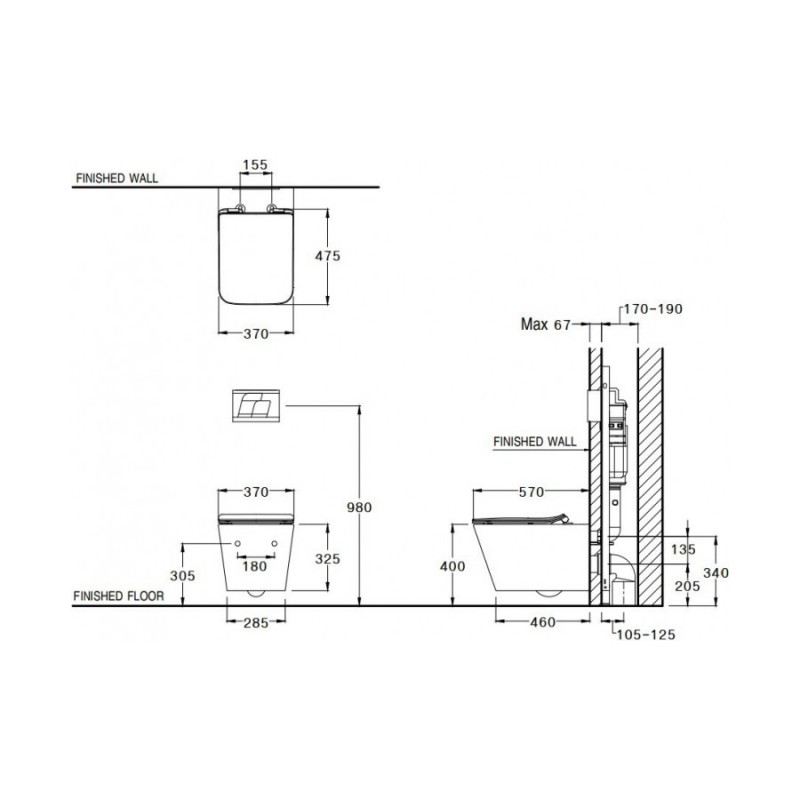 Bàn cầu treo tường nắp đóng êm Cotto SC197627(F)