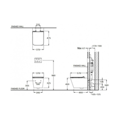 Bàn cầu treo tường nắp đóng êm Cotto SC197627(F)