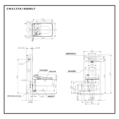 Bàn cầu treo tường RENESSE CW512YR/9AE0017/TCF403EA