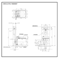 Bàn cầu treo tường TOTO CW512YR/7EE0007/TCF403EA