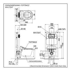 Bàn cầu treo tường TOTO CW542HME5UNW1/TCF794CZ/WH172AT/MB175M#SS