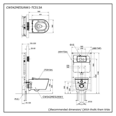 Bàn cầu treo tường TOTO CW542ME5UNW1/WH172A/TC513A/MB175M#SS