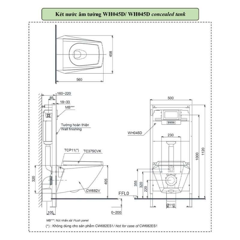 Bàn cầu treo tường TOTO CW682/TC375CVK