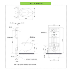 Bàn cầu treo tường TOTO CW812JWS/TC811SJ