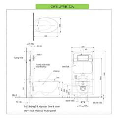 Bàn cầu treo tường TOTO CW812JWS/TC811SJ