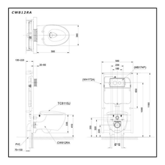 Bàn cầu treo tường TOTO CW812RA/WH172A/TC811SJ/MB174P#SS