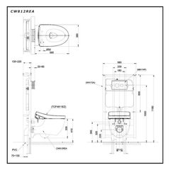 Bàn cầu treo tường TOTO CW812REA/TCF4911EZ/WH172AAT/TCA464/MB174P#SS