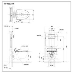 Bàn cầu treo tường TOTO CW812REA/TCF4911EZ/WH172AT/TCA465/MB174P#SS