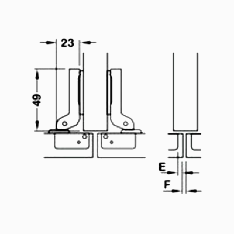 Bản lề bật Hafele 95° Trùm nửa 311.01.071