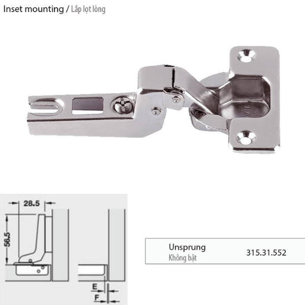 Bản lề bật Häfele Lọt lòng 315.31.552