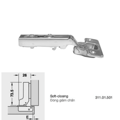 Bản lề giảm chấn Hafele 110° Trùm nửa 311.01.501