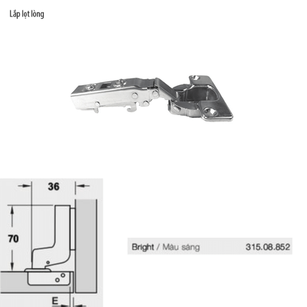 Bản lề giảm chấn Hafele cho gỗ dày 25mm lọt lòng 315.08.852