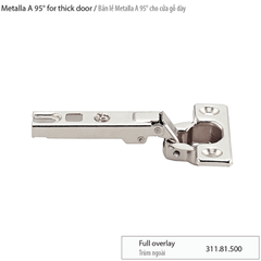 Bản lề Hafele cho gỗ dày 25mm Trùm ngoài 311.81.500