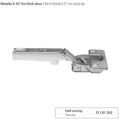 Bản lề Hafele cho gỗ dày 25mm Trùm nửa 311.81.502
